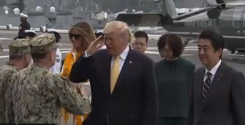 トランプ大統領来日,護衛艦かが視察