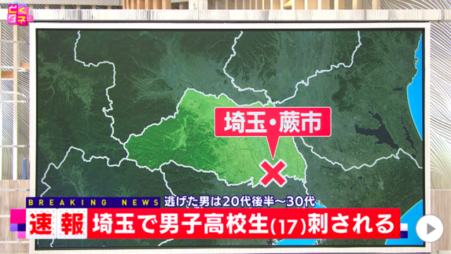 埼玉県蕨市の男子高校生が刺された事件の犯人は?